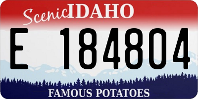 ID license plate E184804