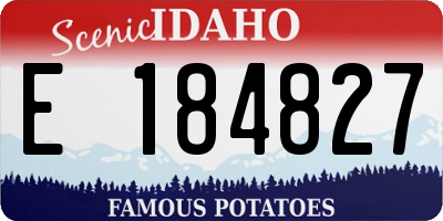 ID license plate E184827
