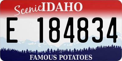ID license plate E184834