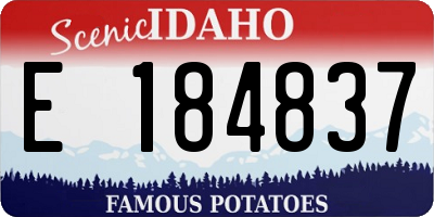 ID license plate E184837