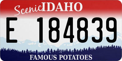 ID license plate E184839