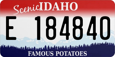 ID license plate E184840