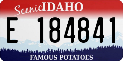 ID license plate E184841