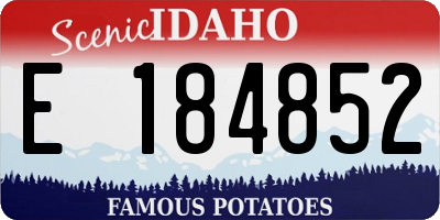 ID license plate E184852