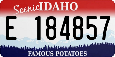 ID license plate E184857