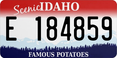 ID license plate E184859