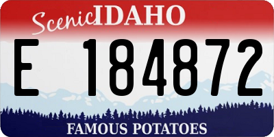 ID license plate E184872