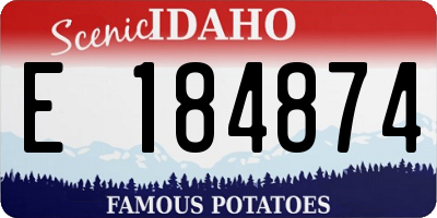 ID license plate E184874