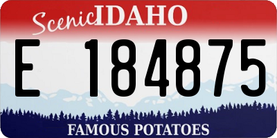 ID license plate E184875