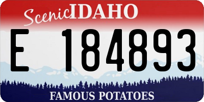 ID license plate E184893