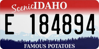 ID license plate E184894