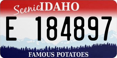 ID license plate E184897