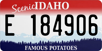 ID license plate E184906