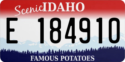 ID license plate E184910