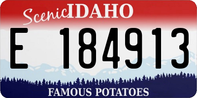 ID license plate E184913