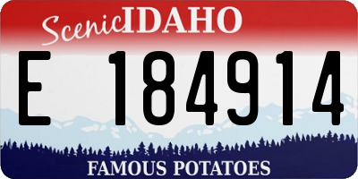 ID license plate E184914