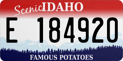 ID license plate E184920