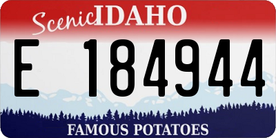 ID license plate E184944