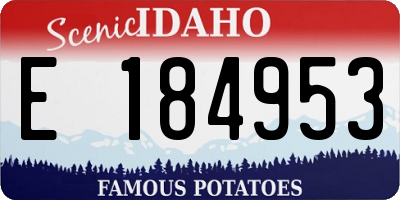 ID license plate E184953