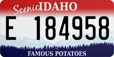 ID license plate E184958