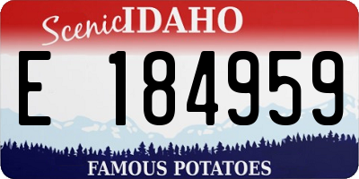 ID license plate E184959