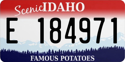 ID license plate E184971