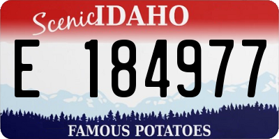 ID license plate E184977