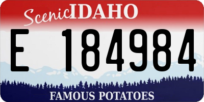 ID license plate E184984