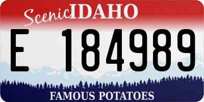 ID license plate E184989