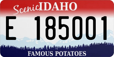 ID license plate E185001