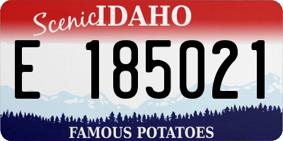 ID license plate E185021