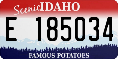 ID license plate E185034