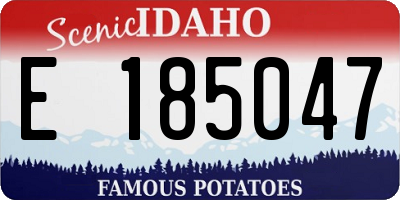 ID license plate E185047
