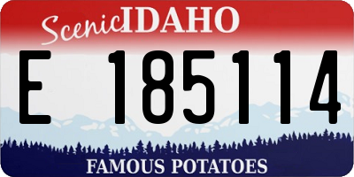 ID license plate E185114