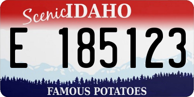 ID license plate E185123