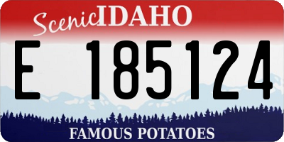 ID license plate E185124