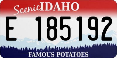ID license plate E185192