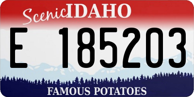 ID license plate E185203
