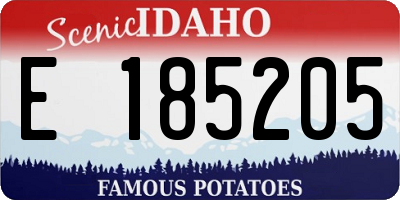 ID license plate E185205