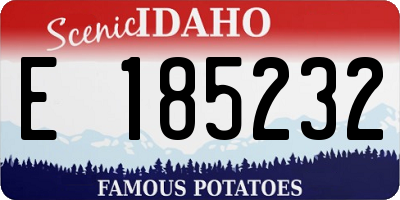 ID license plate E185232