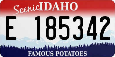 ID license plate E185342