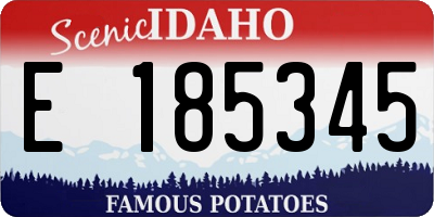 ID license plate E185345