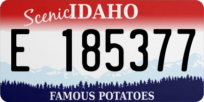 ID license plate E185377