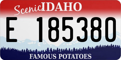 ID license plate E185380