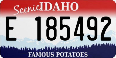 ID license plate E185492