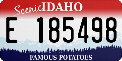 ID license plate E185498