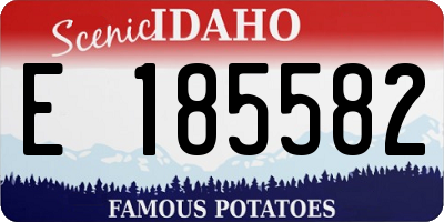 ID license plate E185582