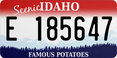 ID license plate E185647