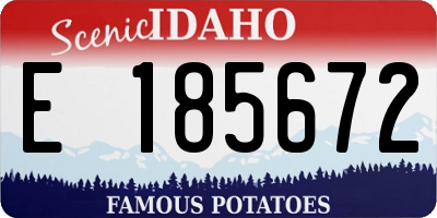 ID license plate E185672
