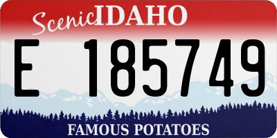 ID license plate E185749
